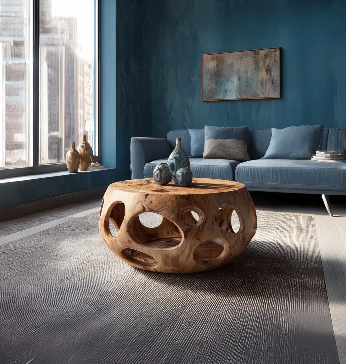 Handmade Live Edge Round Coffee Table – Solid Wood Rustic Farmhouse Accent for Living Room - Image 4