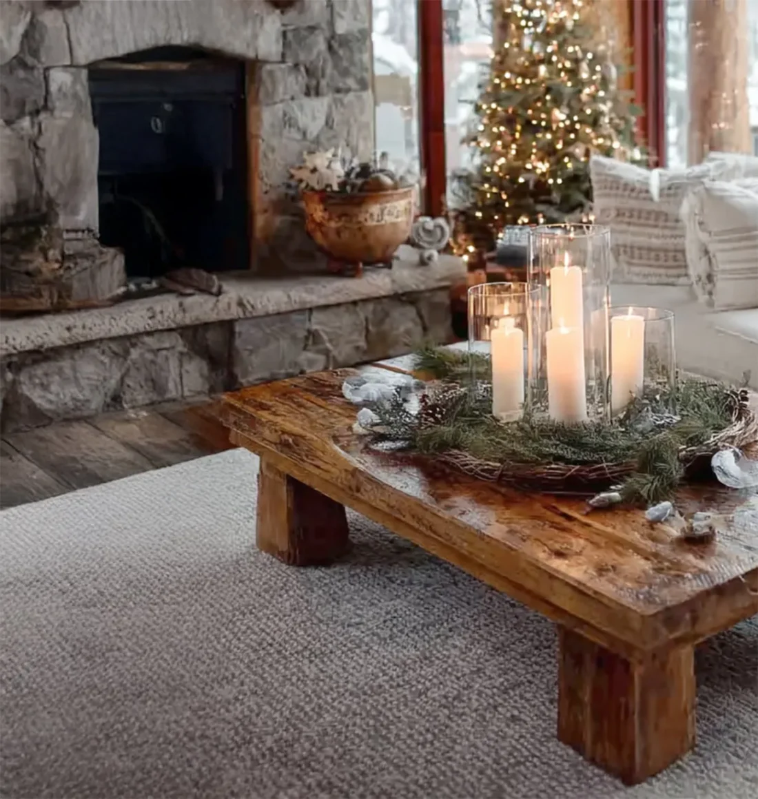 Handmade Live Edge Wooden Coffee Table – Rustic Home Furniture, Mid Century Rustic Coffee Table - Image 2