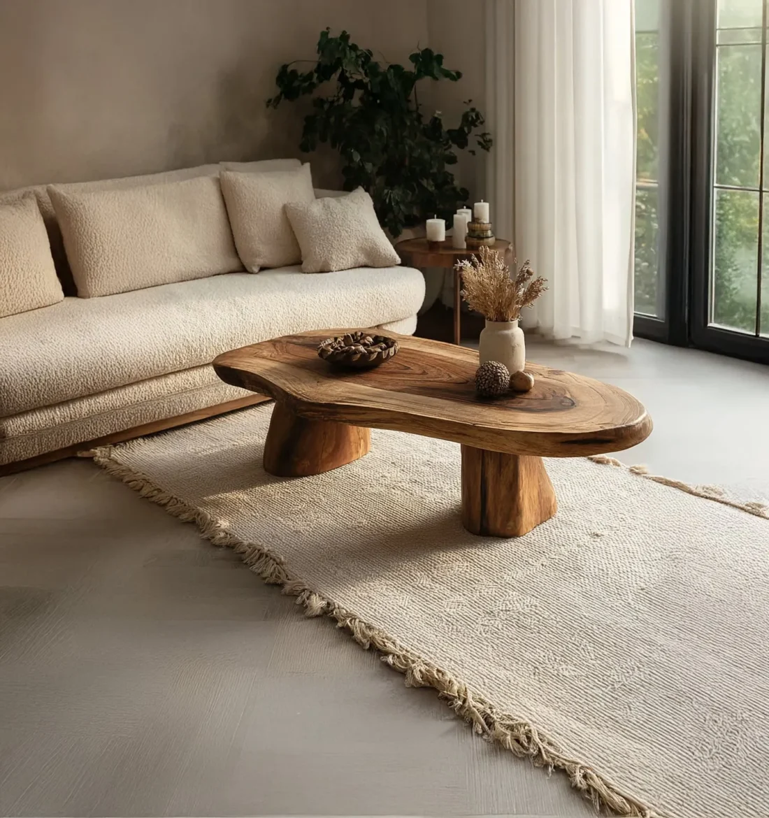 Handcrafted Live Edge Solid Wood Coffee Table – Modern Sculptural Centerpiece - Image 3