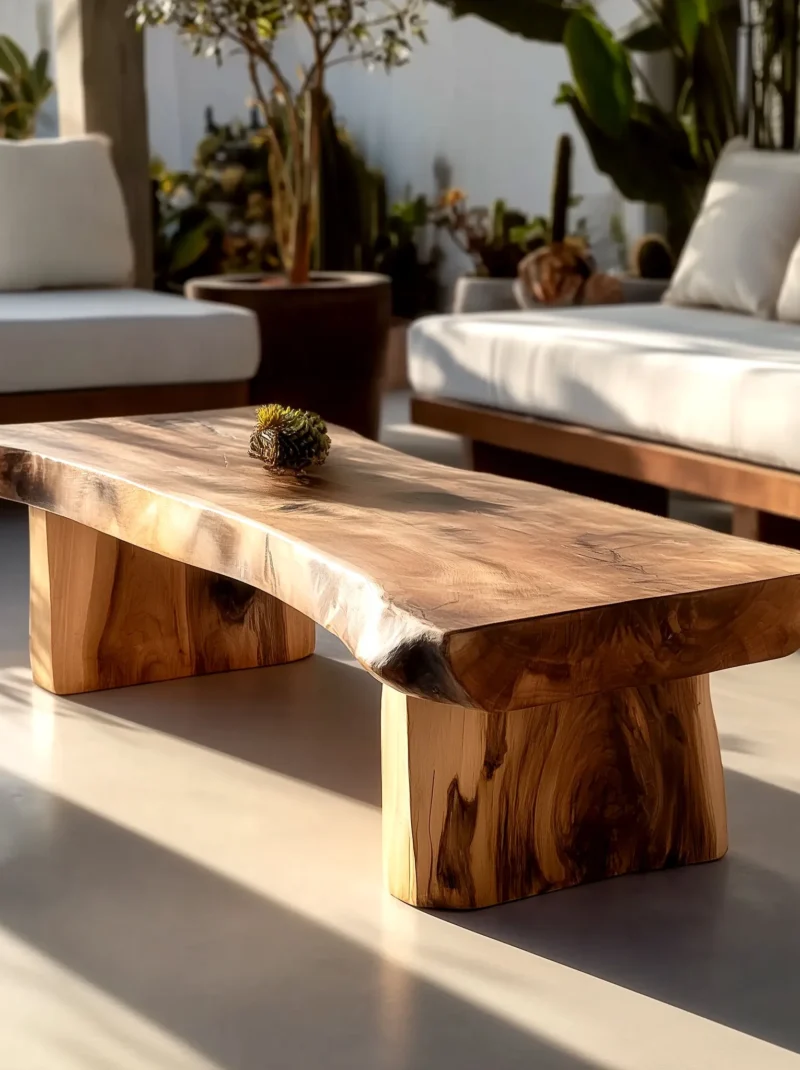 Rustic Handmade Solid Wood Sleeper Coffee Table
