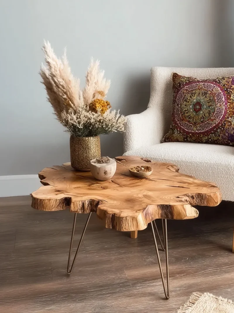 Live Edge Coffee Table Hand Made Contemporary Stunning