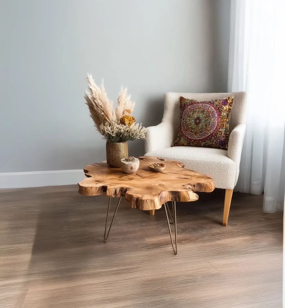Live Edge Coffee Table Hand Made Contemporary Stunning - Image 2