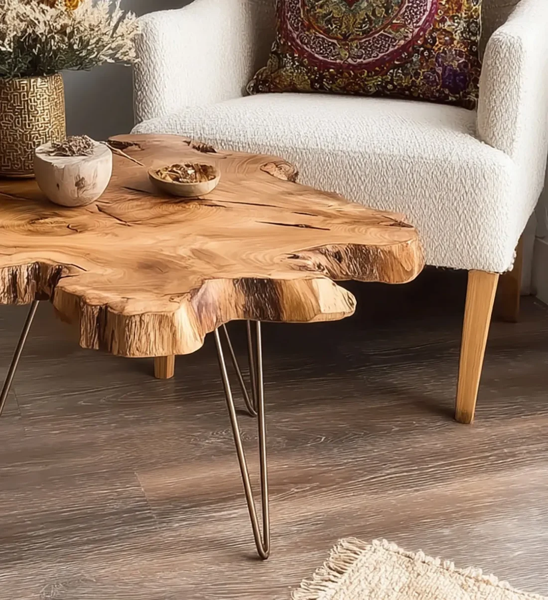 Live Edge Coffee Table Hand Made Contemporary Stunning - Image 3